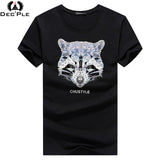 Dec'ple 5XL Men O-neck T shirt 2017 Summer fashion Printed pattern mens slim t shirt Plus size casual cotton t shirt men for boy