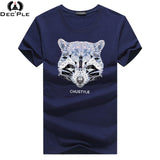 Dec'ple 5XL Men O-neck T shirt 2017 Summer fashion Printed pattern mens slim t shirt Plus size casual cotton t shirt men for boy