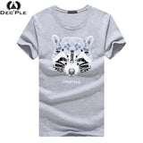 Dec'ple 5XL Men O-neck T shirt 2017 Summer fashion Printed pattern mens slim t shirt Plus size casual cotton t shirt men for boy