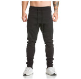 HZIJUE 2017 New Gyms Mens Joggers Skinny Sweat Pants Embroidery Tights Sweatpants For Men Side Zipper Sheer Trouser pant