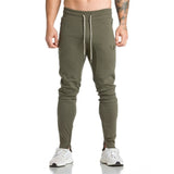 HZIJUE 2017 New Gyms Mens Joggers Skinny Sweat Pants Embroidery Tights Sweatpants For Men Side Zipper Sheer Trouser pant