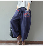 2018 Fashion Plus Size Loose Wide Leg Pants Trousers Women Pantalon Femme Stretchy High Waist Casual Cotton Linen Harem Pants
