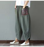 2018 Fashion Plus Size Loose Wide Leg Pants Trousers Women Pantalon Femme Stretchy High Waist Casual Cotton Linen Harem Pants