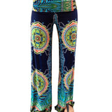 Floral Casual Wide Leg Long Harem Pants High Waist Palazzo Trousers Loose Elastic Waist Plus Size Beach pants New Fashion